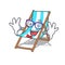 Geek beach chair character cartoon