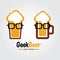 Geek Beer Logo Concept. Brewery Vector illustration for cafe, ba