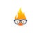 Geek Fire Flame Icon Logo Design Element