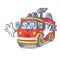 Geek fire truck character cartoon