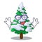 Geek firs with snow on character tree