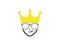 Geek Head with crown wearing glasses Logo Design