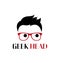 Geek head logo template