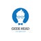 Geek head silhouette logo