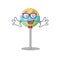Geek illustration round lollipo isolated with cartoon