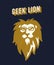 Geek lion t-shirt apparel design