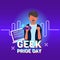 Geek pride day with illustration vector character hand holding joystick