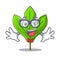 Geek sassafras leaf in the cartoon stem