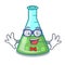 Geek science beaker character cartoon