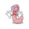 Geek worm character cartoon style