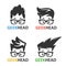 Geeks and nerds vector set of logos