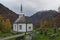 Geiranger Church in autumn, Geiranger, Norway