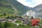 Geiranger fjord with cruise ship, Norway.