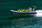 Geiranger, Geirangerfjord, Norway - June , 2019: Touristic ship berry boat floating liner near Geiranger in Geirangerfjorden in