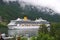 Geiranger, Norway - January 25, 2010: cruise ship in norwegian fjord. Travel destination, tourism. Adventure, discovery, journey.