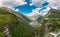 Geirangerfjord, Norway. Aerial View Of Geiranger In Geirangerfjorden In Summer Day. Famous Norwegian Landmark And