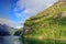 Geirangerfjord with the seven sisters waterfall