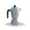 Geiser coffee pot maker. Cartoon style italian coffee maker. Drink ware vector illustration.