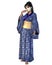 Geisha in Blue Flower Kimono