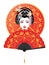 Geisha with Fan and Umbrella