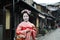 Geisha walking in Kyoto old town Geisha district