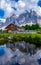 Geisler Alm, Dolomites Italy, hiking in the mountains of Val Di Funes in Italian Dolomites,Nature Park Geisler-Puez with