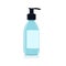 Gel, foam or liquid soap dispenser pump plastic bottle blue