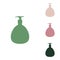 Gel, Foam, Liquid Soap. Dispenser Pump Plastic Bottle. Russian green icon with small jungle green, puce and desert sand