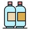 Gel hair bottle icon color outline vector