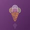 Gelateria Logo. Italian Ice Cream Emblem. Typography composition as waffle cone.