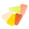 gelatine. color red yellow green pink white. isolated on white b