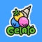 Gelato Cannabis Strain Sign Marijuana Package Sticker or T-shirt Design in Cartoon Graffiti Style Illustration.