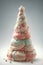 Gelato christmas tree on  background. Gray background. Ice cream