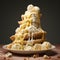 Gelato sculpture combining carbonara and cacio e pepe flavors in Rome