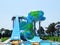 Gelendzhik, Russia - June 29, 2018: The Gold Bay aqua park. The Tornado water slide