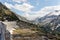 Gelmersee lake dam in Bernese Alps