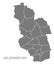 Gelsenkirchen city map with boroughs grey illustration silhouette shape