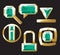 Gem icons with emerald