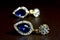 Gem and Jewelry Is a diamond earring Blue gemstone Beautiful and glossy It is a luxurious