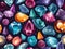 Gem stones creative tile background graphic design. Digital raster bitmap illustration