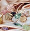 Gem stones gold rings  yellow pink blue green stylish  handmade jewelry for women