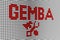 GEMBA text scoreboard blurred background