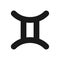 Gemini black glyph icon