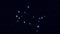 Gemini constellation, gradually zooming rotating image with stars and outlines