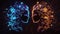 Gemini Zodiac Sign magical neon energy glowing Generative Art