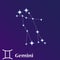 Gemini zodiacal constellation vector illustration, horoscope symbol, sign of the zodiac