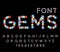 Gems font. Precious stones ABC. Treasures of alphabet. Letters f