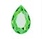 Gemstone, diamond in the form of a pear drop of green