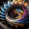 Gemstone and Gold Abstract Fractal Design Spiral Swirl Infinite