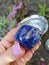 Gemstone Polished Stone Blue Lapis Lazuli Sparkle Gold  Gems Palmstone Garden Rose Gras Sky